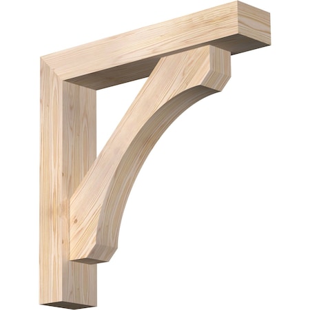 Ekena Millwork Legacy Block Smooth Bracket w/ Offset Brace, Douglas Fir, 5 1/2"W x 28"D x 28"H BKT0604X28X28LEC05SDF